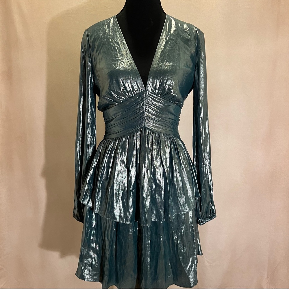 Teal Lamé Dress